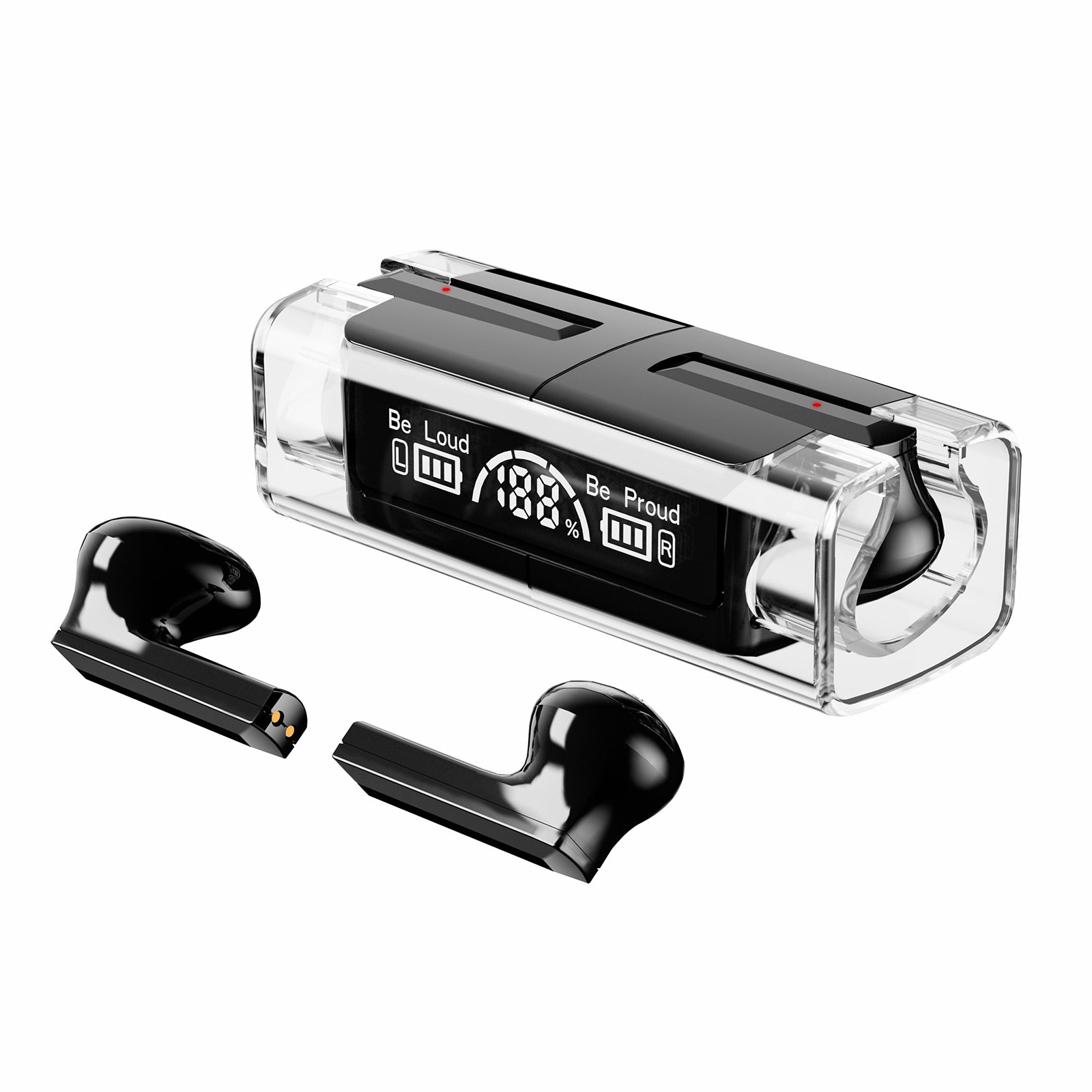 LB83 Bluetooth Wireless Earphone Stereo HiFi Sound Transparent Design Sports Headset with Digital Display Charging Case LB83 Bluetooth Wireless Earphone Stereo HiFi Sound Transparent Design Sports Headset with Digital Display Charging Case